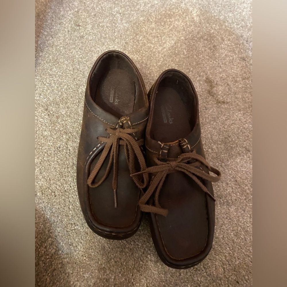Clarks Brown Leather Casual Driving Loafers - Picture 4 of 11